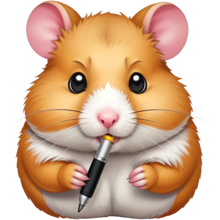 Hamster holding a smoking pen emoji