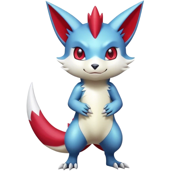 Cute Shiny Digimon-Sneasel-Zangoose-hybrid full body emoji