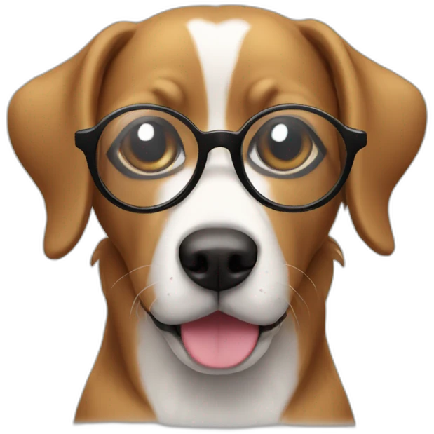 Dog with glasses emoji