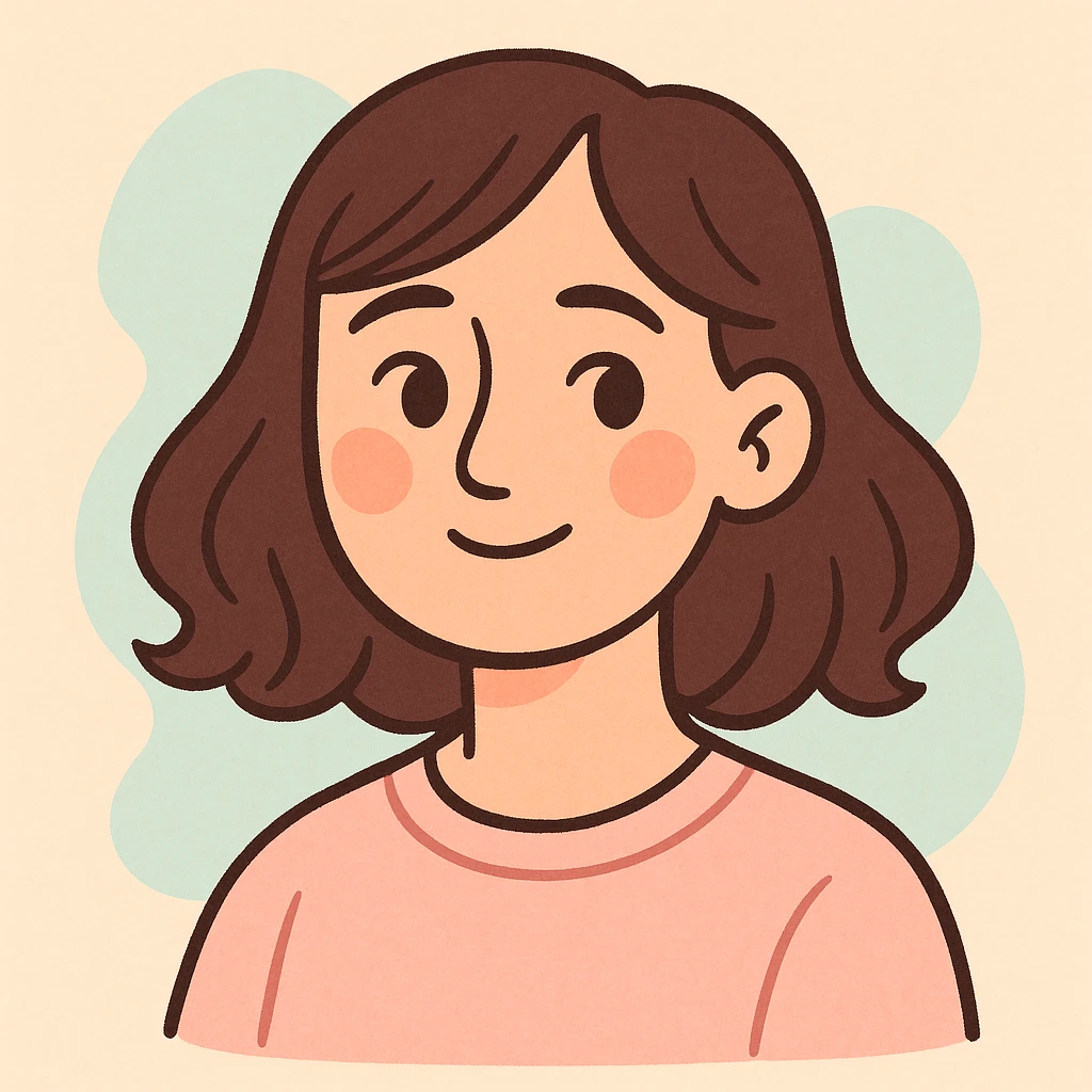 tasteful portrait of a brunette woman, soft pastel colors, gentle expression, pastel toon style emoji