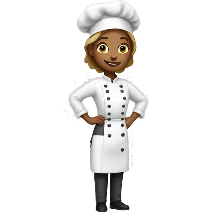 female chef while cooking emoji