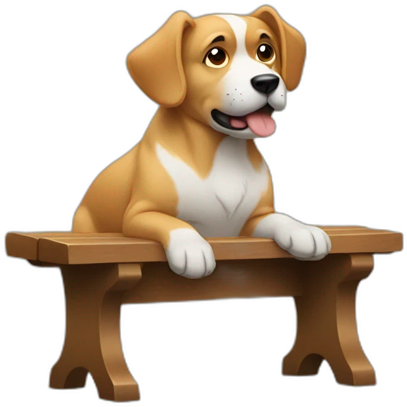 Dog on a muscular bench emoji