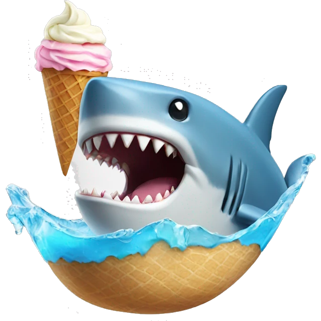 Shark with ice cream emoji