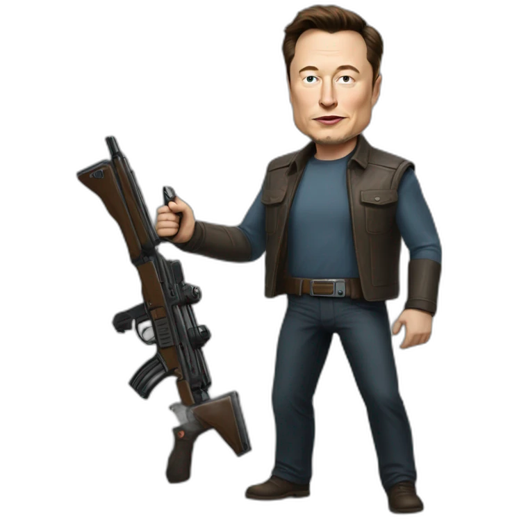 Elon Musk big boss avec des guns emoji