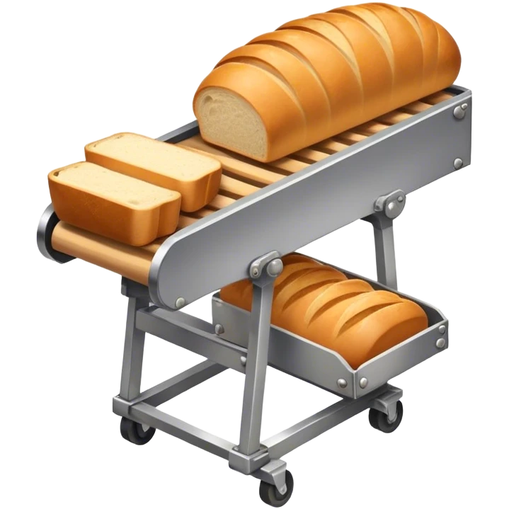 Conveyor transporting bread emoji