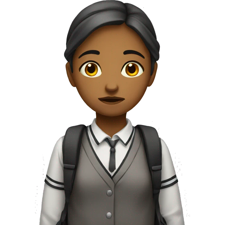schoolgirl sad emoji
