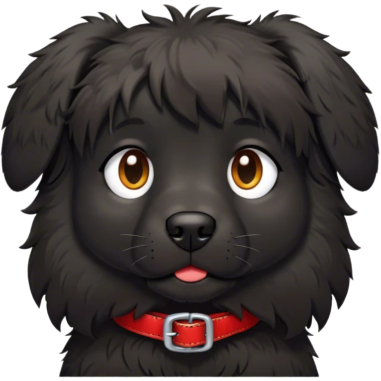 Stoner black dog red collar  emoji