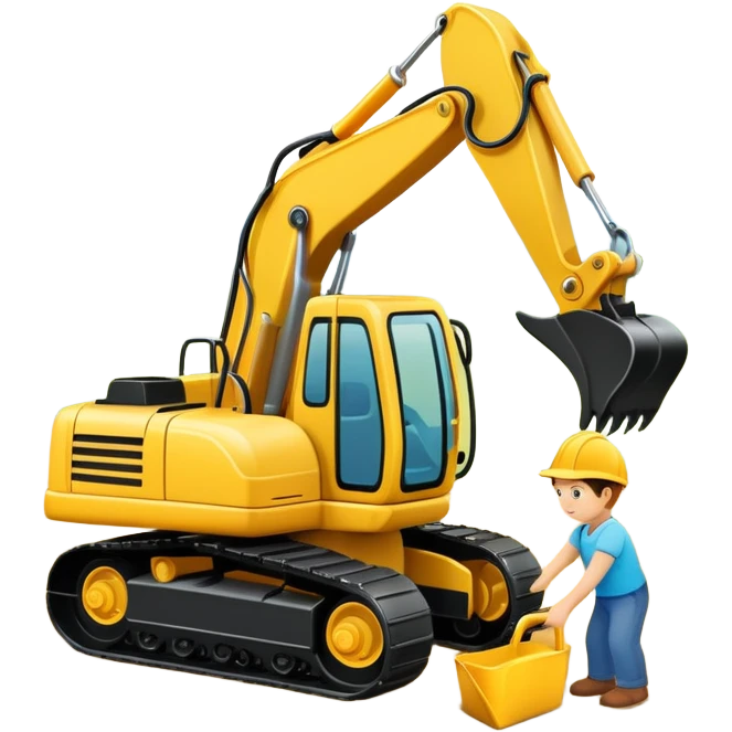 Kids playing excavator emoji