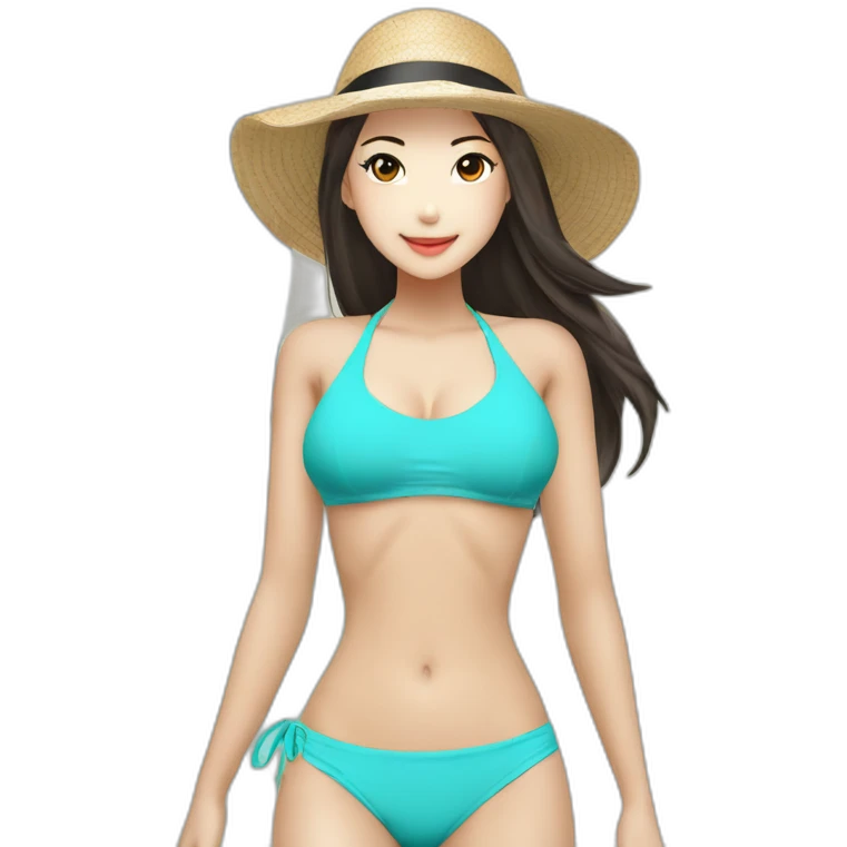 Sexy soft-fit wasian women bikini (beach body) (full body) emoji