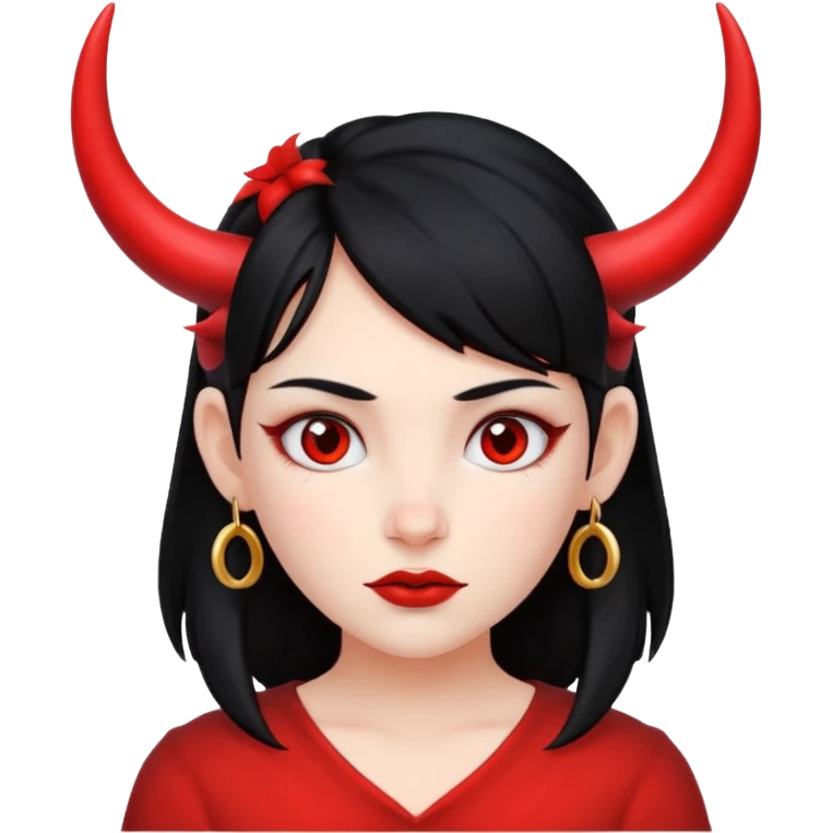 Red Horns on girl emoji