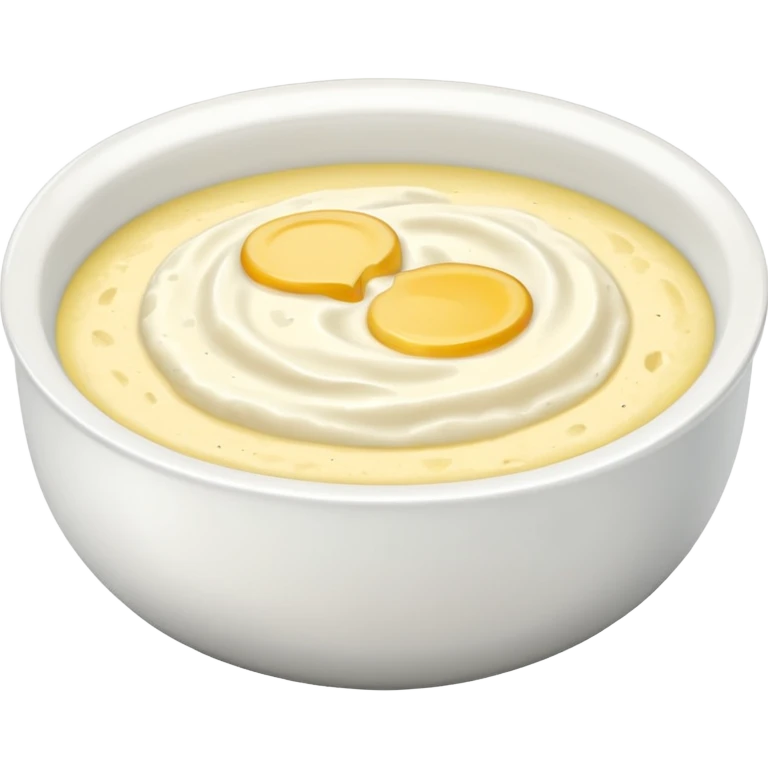plain bowl of grits, vibrant, no spoon, simple, clear emoji