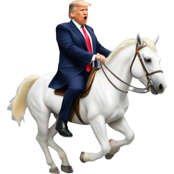 Draw President Trump riding a white horse emoji