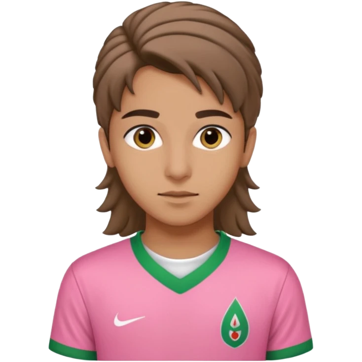 Adolecent arabe avec coupe plaquer sur le coté maillot de lalgerie rose emoji
