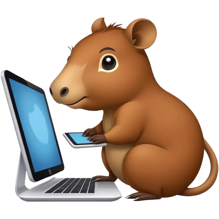 capivara mechendo no computador  emoji