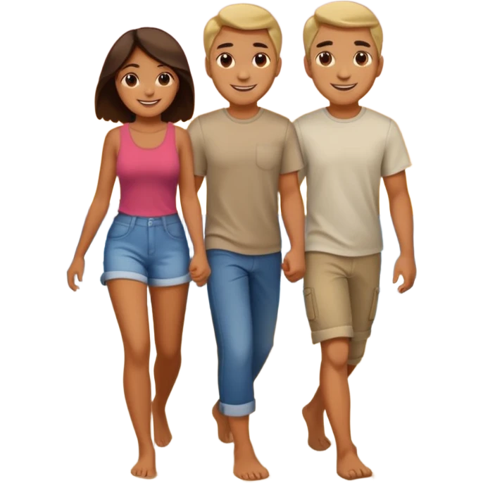 couple walking on the beach sunset in backgrounf emoji