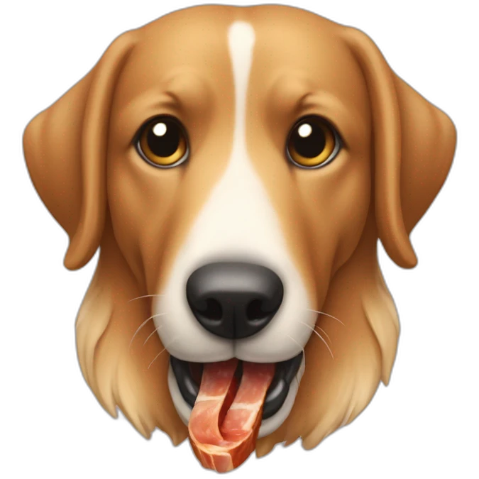 perro salchihca comiendo un hueso emoji