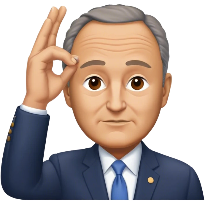 Chuck Schumer making an L with his hand and putting it on his forehead  emoji
