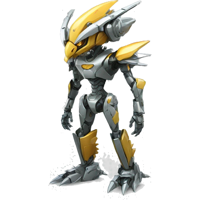 a futuristic mechanical spiky Medabot-Dragon full body emoji