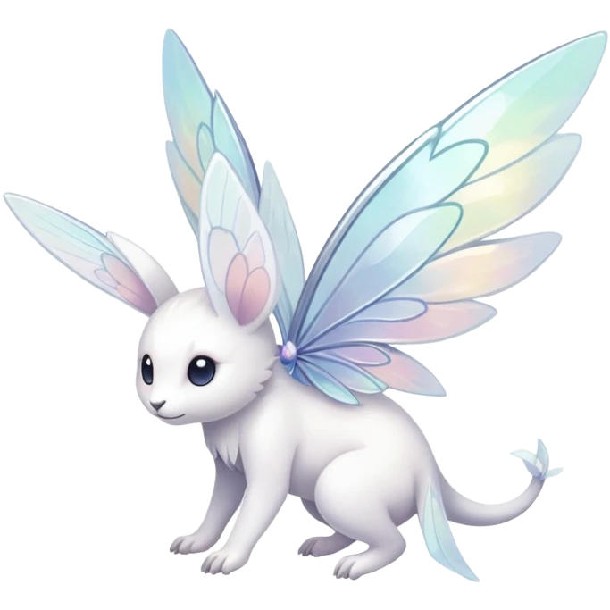  Iridescent white pale wings-ears, fairy-like-fakemon-creature  emoji