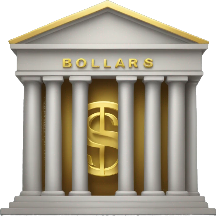 bank with dolar gold logo on it emoji