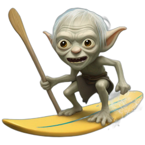gollum surfing with gandalf emoji