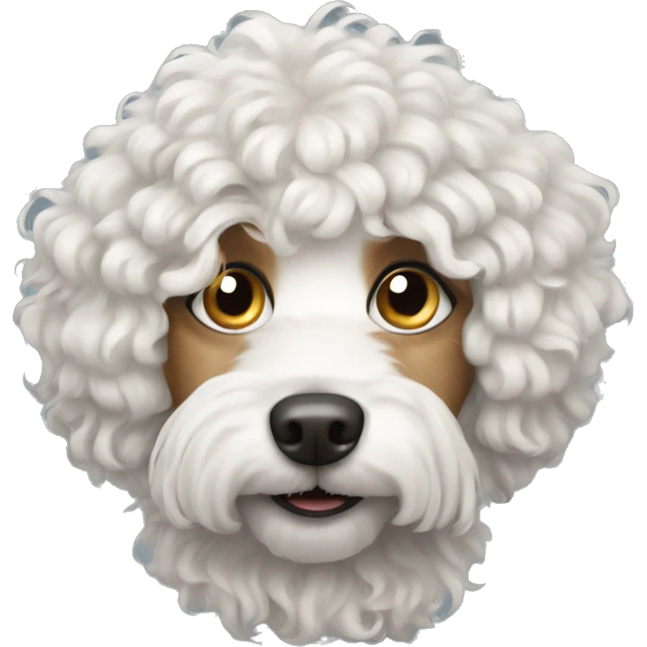 White curly hair dog emoji