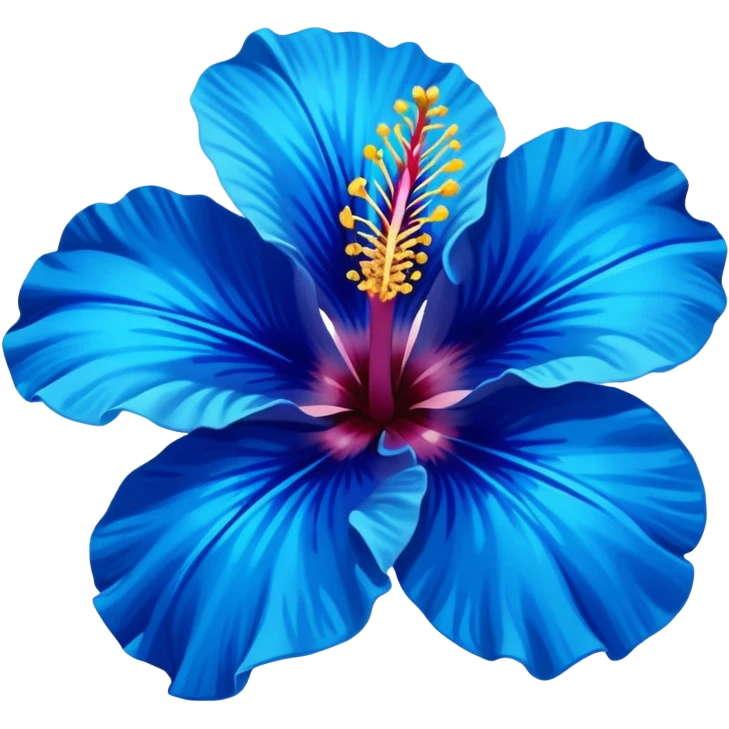 ultramarine hibiscus w cyan center (no yellow) emoji