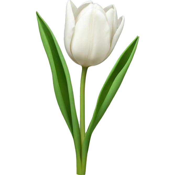 White tulips with green stems emoji