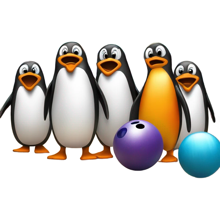 Penguin bowling emoji