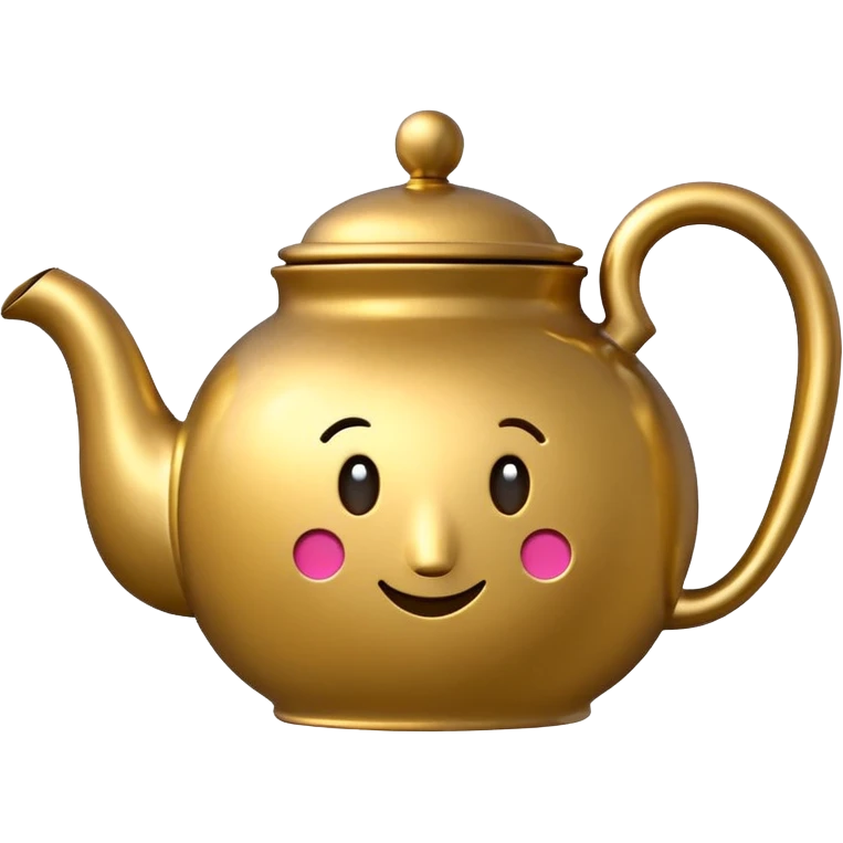 teapot emoji with a question mark on it, simple, rounded emoji