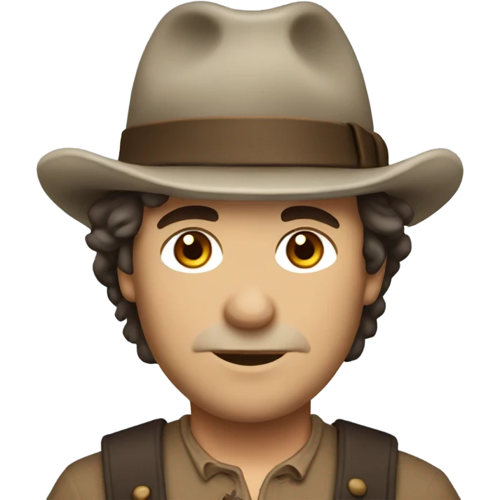 charles Ingalls brown hair and hat emoji