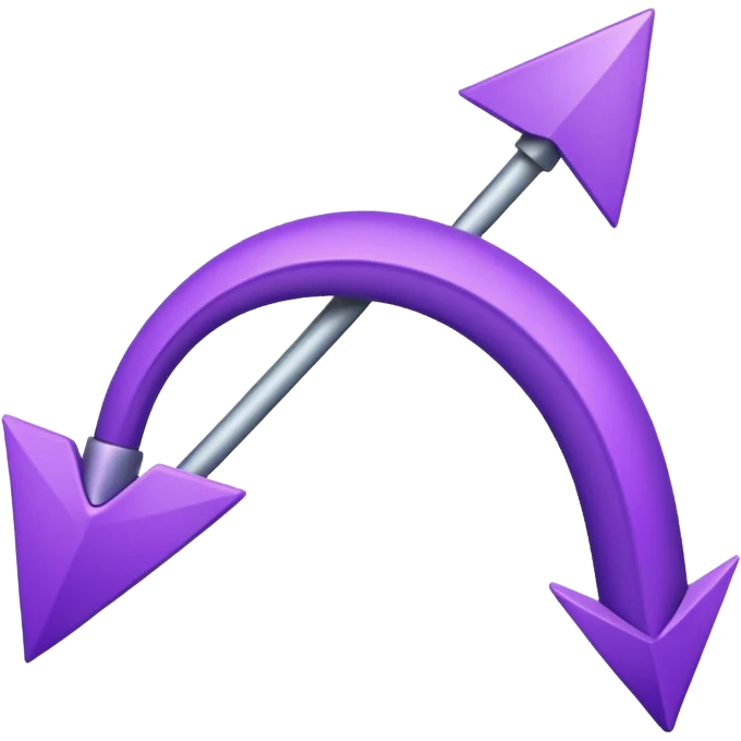 arrow curved emoji-style purple colour only one point emoji