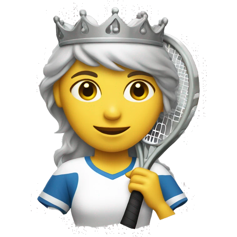Woman playing padel with a crown emoji
