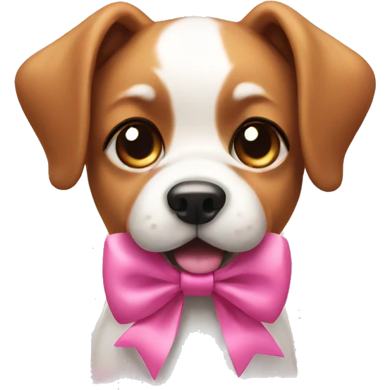 dog with pink bow  emoji