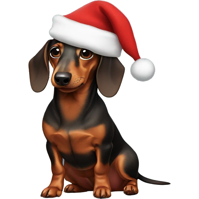 dachshund with santa outfit emoji