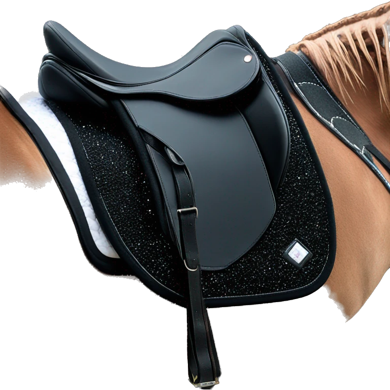 Saddle pad dressage color black with sparkle  emoji