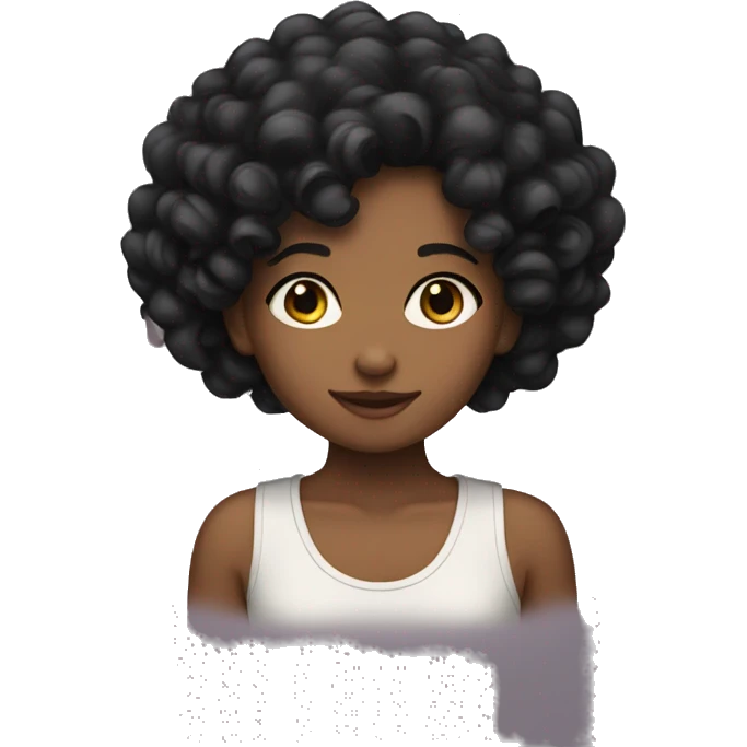 a girl with curly black hair emoji