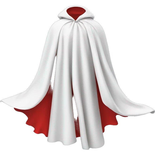 faceless white mannequin flying red cape without hood emoji