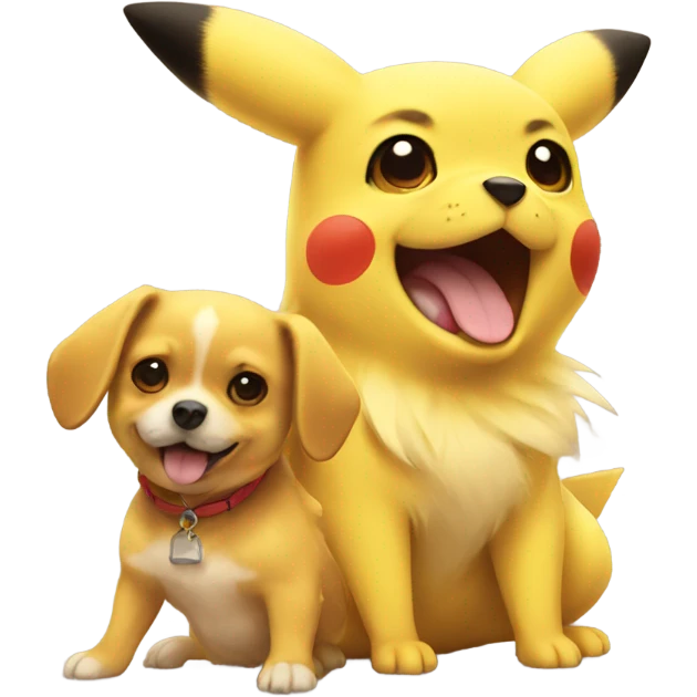 Pikachu with dog emoji