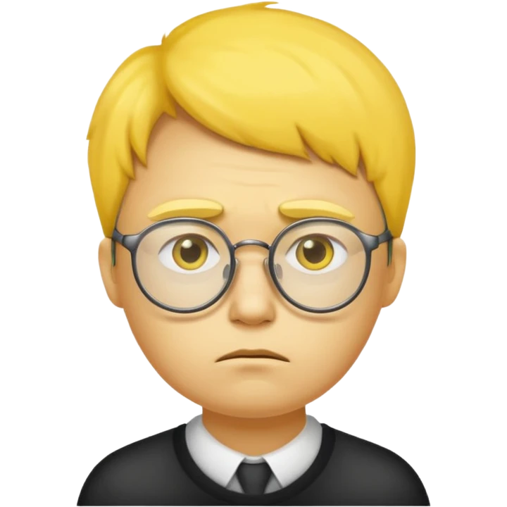 Una cara amarilla con lentes y que esté triste emoji
