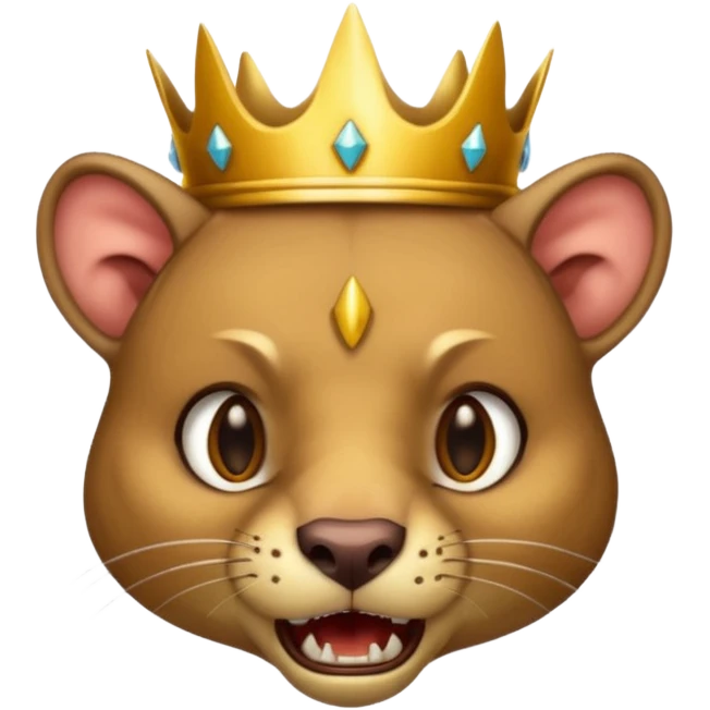 Fossa animal wearing a crown is angry emoji