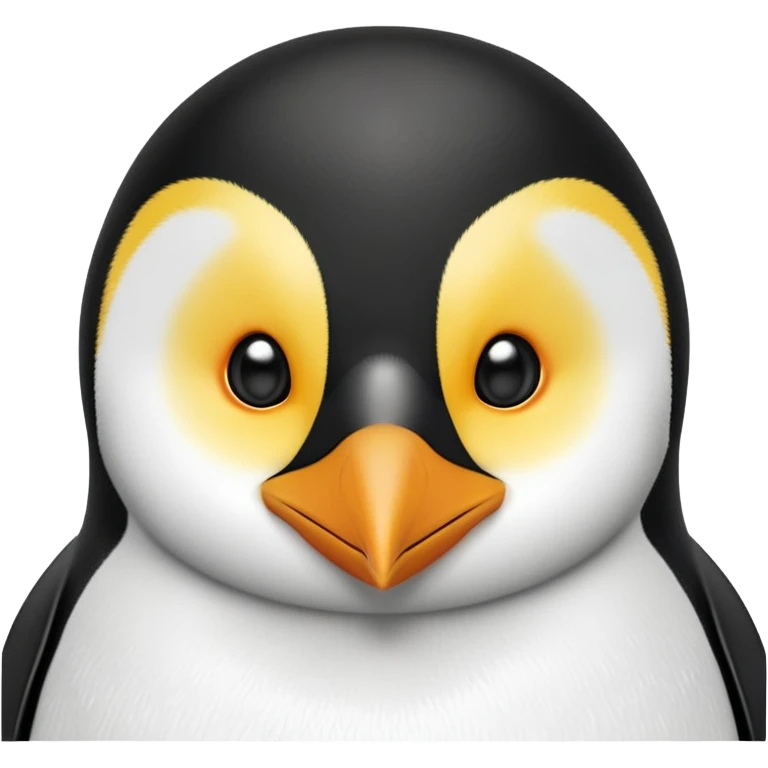 cinematic-adult-emperor-penguin-portrait-emoji,-head-tilted-playfully-and-inquisitively,-with-glossy,-pristine-plumage,-sparkling-eyes-filled-with-curiosity,-simplified-yet-irresistibly-adorable-features, black face emoji