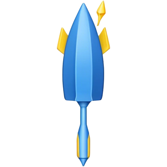 A blue foam dart with yellow on both ends emoji