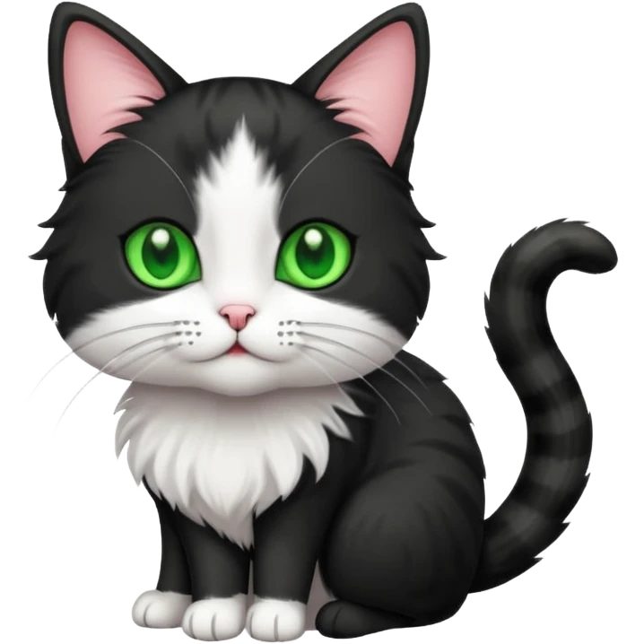 Black white cat emoji