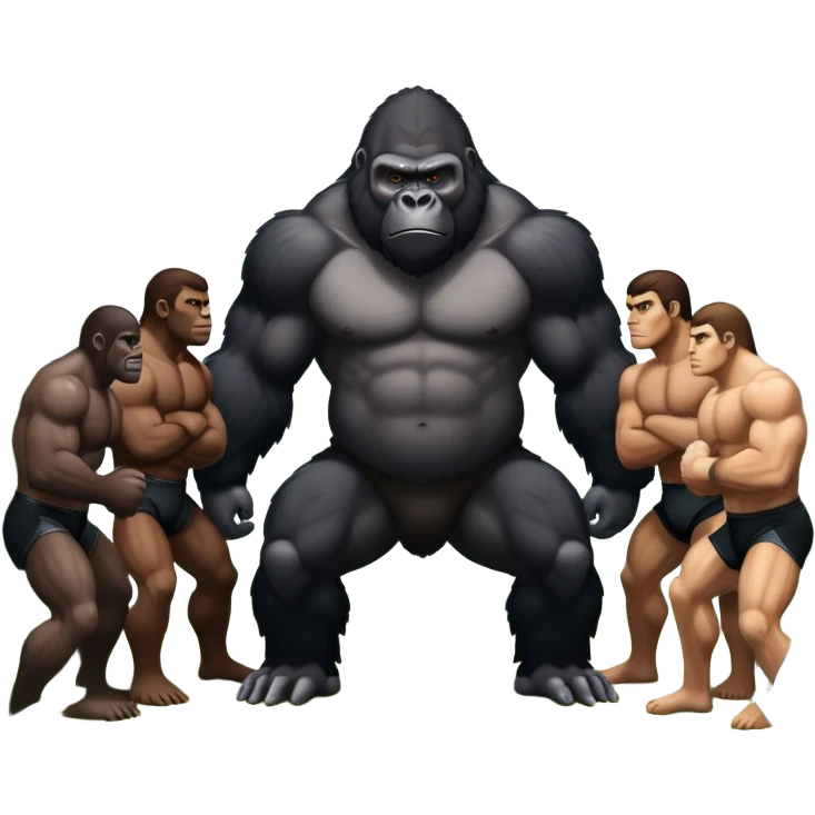 100 men vs 1 gorilla emoji