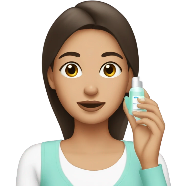 brunette white girl doing skincare emoji