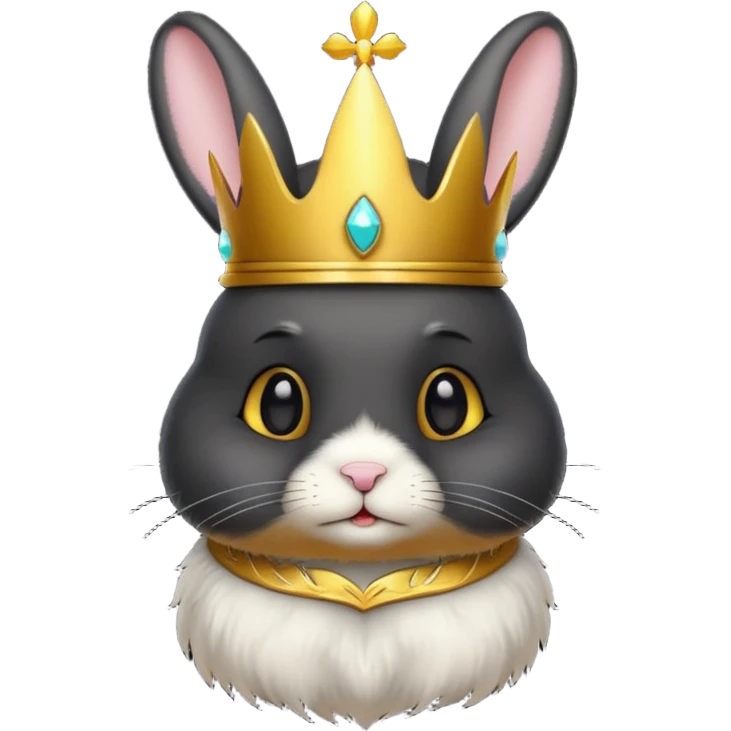 Black bunny with crown emoji