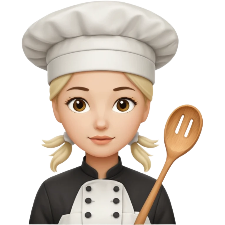 Female chef – tied hair, white hat




 emoji