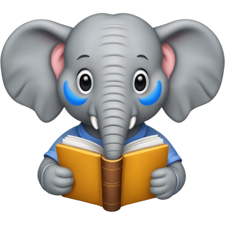 An elephant with a book emoji