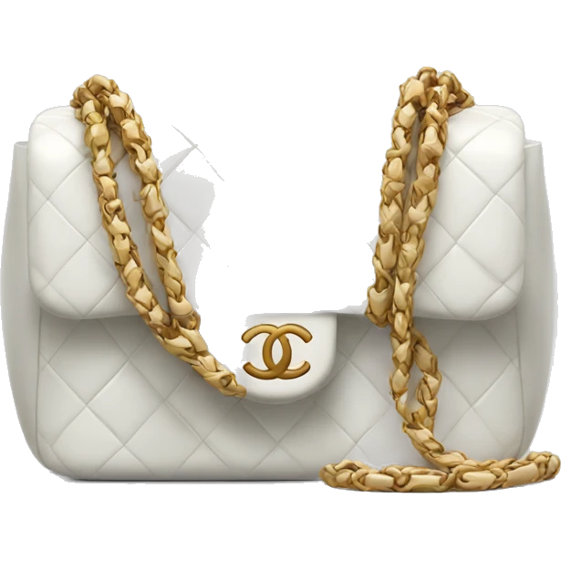 White chanel bag with gut emoji